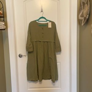 Army green dress.